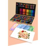 Set 180 Piese pentru Desen si Pictura, Embo, Tip Servieta din Lemn, Model Natur, 46 x 30.9 x 4.1 cm, Multicolor - imagine 8