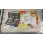 Set 180 Piese pentru Desen si Pictura, Embo, Tip Servieta din Lemn, Model Natur, 46 x 30.9 x 4.1 cm, Multicolor - imagine 9