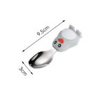 Set diversificare bebelusi Embo, din silicon, 23.5 x 12.5 cm, 1 farfurie compartimentata in forma de pinguin, lingurita si furculita, pai, perie pai, fara alergeni, ventuza fixare,  forma creativa,  gri - imagine 3