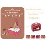 Set jucarie educativa proiector cu masa pentru desen, 48 de imagini, 6 discuri de proiectare, creioane colorate, cutie depozitare, +3 ani, Rosu - imagine 5