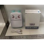 Set Mini Imprimanta Foto Portabila, Embo, Include: 1x Set de Markere, 5x Role de Hartie Termica, 5x Role Hartie Adeziva, Incarcare USB, Bluetooth, Print Alb-Negru, Model Ursulet, Alb/Albastru - imagine 3