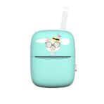 Set Mini Imprimanta Foto Portabila, Embo, Include: 1x Set de Markere, 5x Role de Hartie Termica, 5x Role Hartie Adeziva, Incarcare USB, Bluetooth, Print Alb-Negru, Model Pisica, Albastru