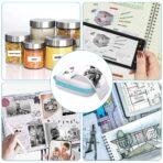 Set Mini Imprimanta Foto Portabila, Embo, Include: 1x Set de Markere, 5x Role de Hartie Termica, 5x Role Hartie Adeziva, Incarcare USB, Bluetooth, Print Alb-Negru, Model Ursulet, Alb/Albastru - imagine 11