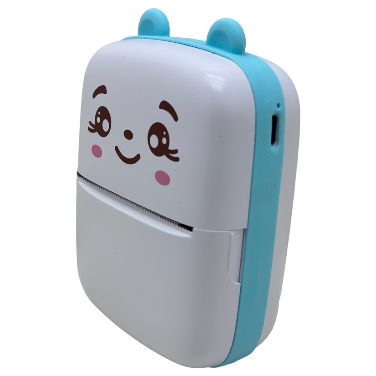 Set Mini Imprimanta Foto Portabila, Embo, Include: 1x Set de Markere, 5x Role de Hartie Termica, 5x Role Hartie Adeziva, Incarcare USB, Bluetooth, Print Alb-Negru, Model Ursulet, Alb/Albastru - imagine 12