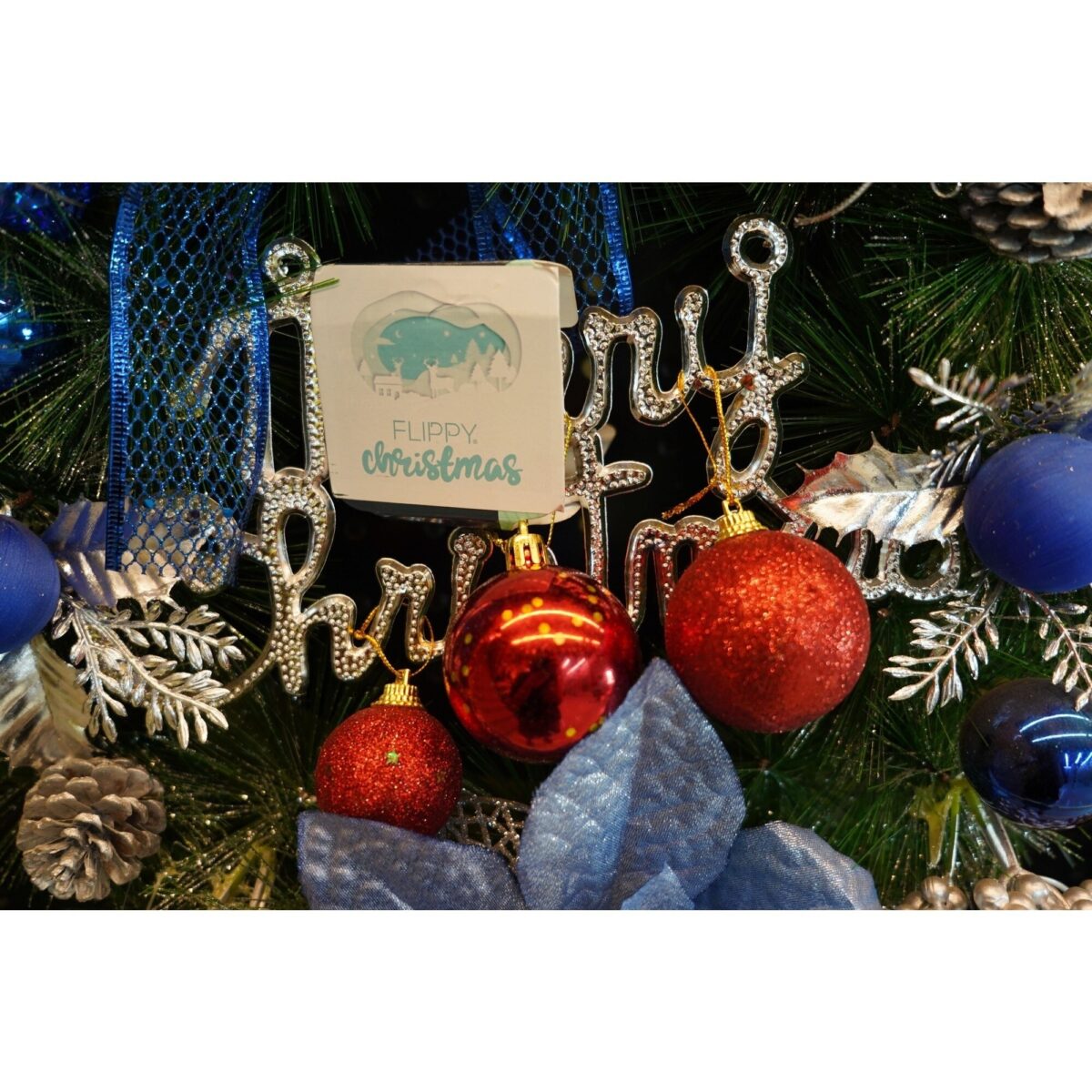 Set 45 Globuri de Craciun, Embo, pentru Brad, Model 2, cu Glitter, Lucioase, Multicolor - imagine 3