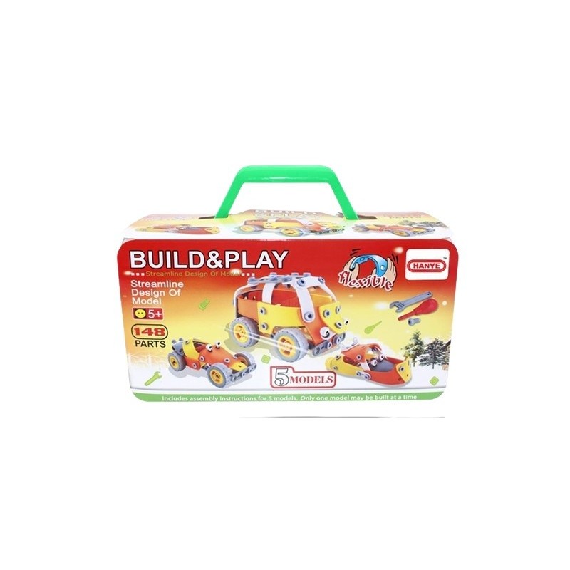 set-pentru-construit-masini-flippy-educativ-si-creativ-148-piese-61f10a36a0217 Set pentru construit masini, Embo, Educativ si creativ, 148 piese - imagine 2