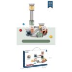 Set piese magnetice de constructie, Embo, Cu tobogane si bile, 23 piese, Multicolor - imagine 2