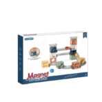 Set piese magnetice de constructie, Embo, Cu tobogane si bile, 23 piese, Multicolor - imagine 3