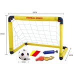 Set Poarta de Fotbal pentru Copii, Embo, 45x60 cm, Minge, Cartonase, Pompa, Fluier, Interactiv, Distractiv, Galben - imagine 3