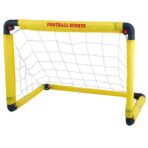 Set Poarta de Fotbal pentru Copii, Embo, 60x90 cm, Minge, Cartonase, Pompa, Fluier, Interactiv, Distractiv, Galben - imagine 4