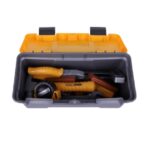 Trusa Scule si Unelte de Jucarie pentru Copii, Embo, 19 Piese Material Plastic, Interactiv, +3 Ani, 27.5x15.5x13 cm, Gri/Portocaliu - imagine 4