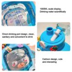 Sticla cu pai pentru copii, Embo, model ursulet, gradata, stickere aplicate, curea reglabila, din plastic rezistent la cadere, 1l, Albastru, 20 x 13 cm - imagine 5