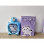 Sticla cu pai pentru copii, Embo, model ursulet, gradata, stickere aplicate, curea reglabila, din plastic rezistent la cadere, 1l, Albastru, 20 x 13 cm - imagine 7