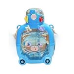 Sticla cu pai pentru copii, Embo, model ursulet, gradata, stickere aplicate, curea reglabila, din plastic rezistent la cadere, 1l, Albastru, 20 x 13 cm