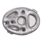 Bar gonflabil/Suport de pahare plutitor, Embo, cu 8 compartimente, pompa inclusa, PVC, Gri, 25x18,5x4 cm