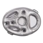 Bar gonflabil/Suport de pahare plutitor, Embo, cu 8 compartimente, pompa inclusa, PVC, Gri, 25x18,5x4 cm
