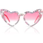 Ochelari Decorativi, Embo, Model Birthday Queen, cu Diamante, pentru Aniversari, din PC, 15.3 x 5.7 x 14.5 cm, Roz