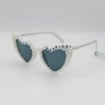 Ochelari Decorativi, Embo, Model Just Married, cu Perle, pentru Nunta, din PC, 15.3 x 5.7 x 14.5 cm, Alb - imagine 4