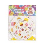Suport Prajituri, Embo, 3 Etaje, Design de Petrecere, pentru Prajituri, Candy Bar, din Carton, Galben/Multicolor - imagine 3