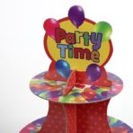 Suport Prajituri, Embo, 3 Etaje, Design de Petrecere, pentru Prajituri, Candy Bar, din Carton, Rosu/Multicolor - imagine 2