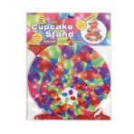 Suport Prajituri, Embo, 3 Etaje, Design de Petrecere, pentru Prajituri, Candy Bar, din Carton, Rosu/Multicolor - imagine 3