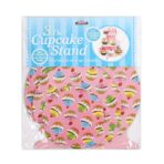 Suport Prajituri, Embo, 3 Etaje, Design de Petrecere, pentru Prajituri, Candy Bar, din Carton, Roz/Multicolor - imagine 3