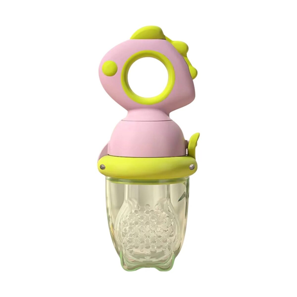 Suzeta pentru Fructe, Embo, pentru Bebelusi, din Silicon Alimentar, +4 Luni, 2 mm Grosime Gauri Tetina, 12.4 x 5.1 x 4.7 cm, Roz/Verde - imagine 5