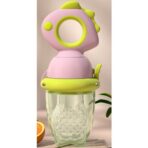 Suzeta pentru Fructe, Embo, pentru Bebelusi, din Silicon Alimentar, +4 Luni, 2 mm Grosime Gauri Tetina, 12.4 x 5.1 x 4.7 cm, Roz/Verde - imagine 6