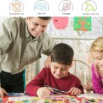 Tabla Montessori, Embo, din Lemn, Educatie Timpurie Alfabet, 26 Litere Lemn, +18 Luni, 20 x 20 cm, Vopsea pe Baza de Apa, Multicolor - imagine 5