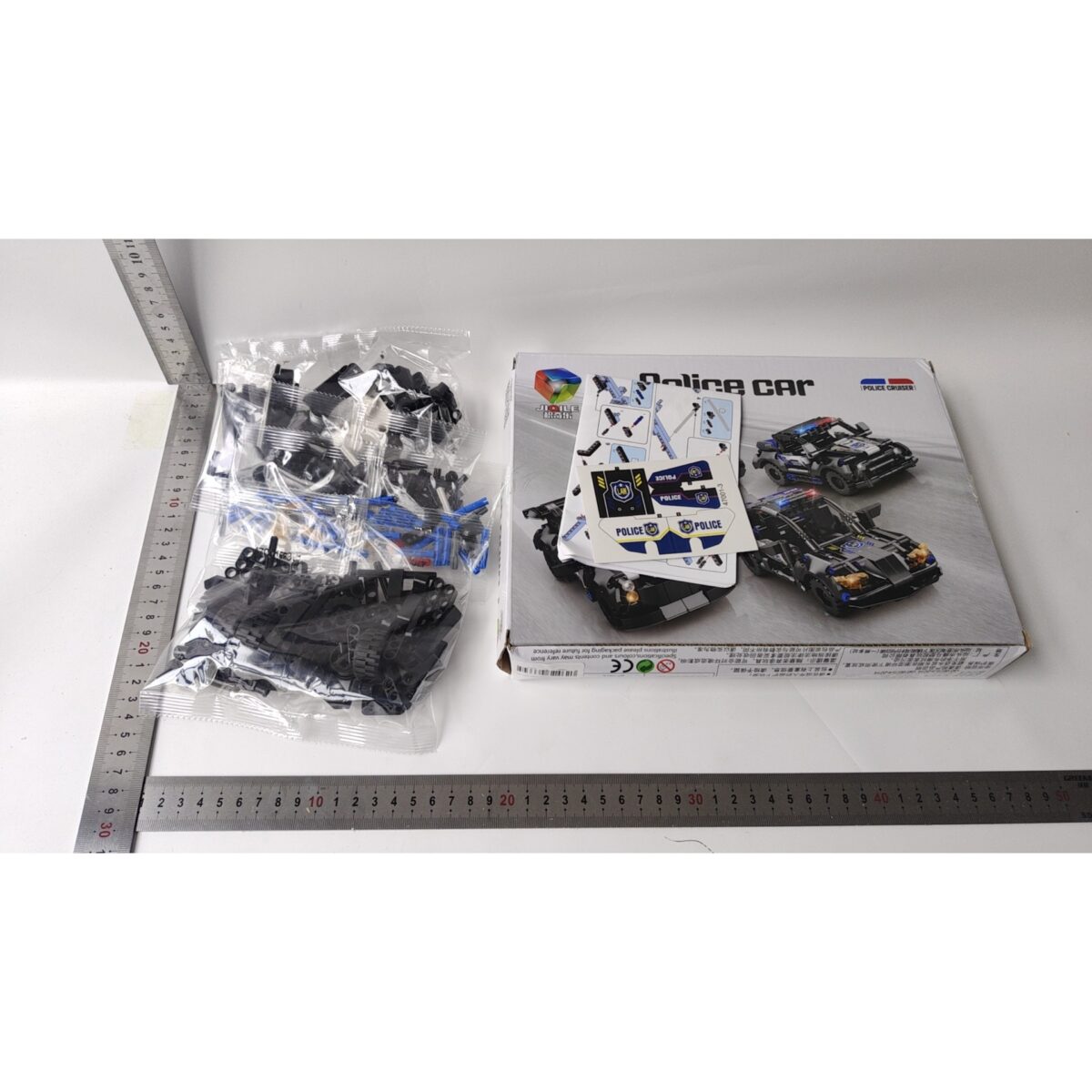 Set de Constructie Masina de Politie 4x4, Embo, 28x21cm, 243 de Piese, 6 ani, Negru - imagine 3