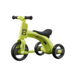 Tricicleta pentru Copii, Embo, Exercitiu de Echilibru, pentru 1-6 Ani, Functie de Lumini si Sunete, cu Pedale, din Plastic, Roti Gonflabile, Greutate Portanta 60 kg, 57 x 36 x 47 cm, Verde