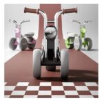 Tricicleta pentru Copii, Embo, Exercitiu de Echilibru, pentru 1-6 Ani, Lumina LED, Fara Pedale, din Plastic, Roti 7.8 cm, Greutate Portanta 50 kg, 43 x 58 x 35 cm, Gri - imagine 5