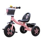 Tricicleta pentru Copii, Embo, Tricicleta Model Mickey, Ghidon cu Cos pentru Depozitare, Varsta 1-5 Ani, 80 x 60 x 53 cm, Roz