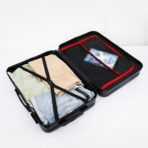 Troler de Calatorie, Embo, 56 x 35 x 22 cm, 4 Roti, Maner Reglabil, din ABS, cu Fermoar, Blocare cu Cod, Impermeabil, Model Astronaut, Negru - imagine 5