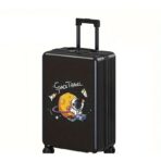 Troler de Calatorie, Embo, 56 x 35 x 22 cm, 4 Roti, Maner Reglabil, din ABS, cu Fermoar, Blocare cu Cod, Impermeabil, Model Astronaut, Negru - imagine 9