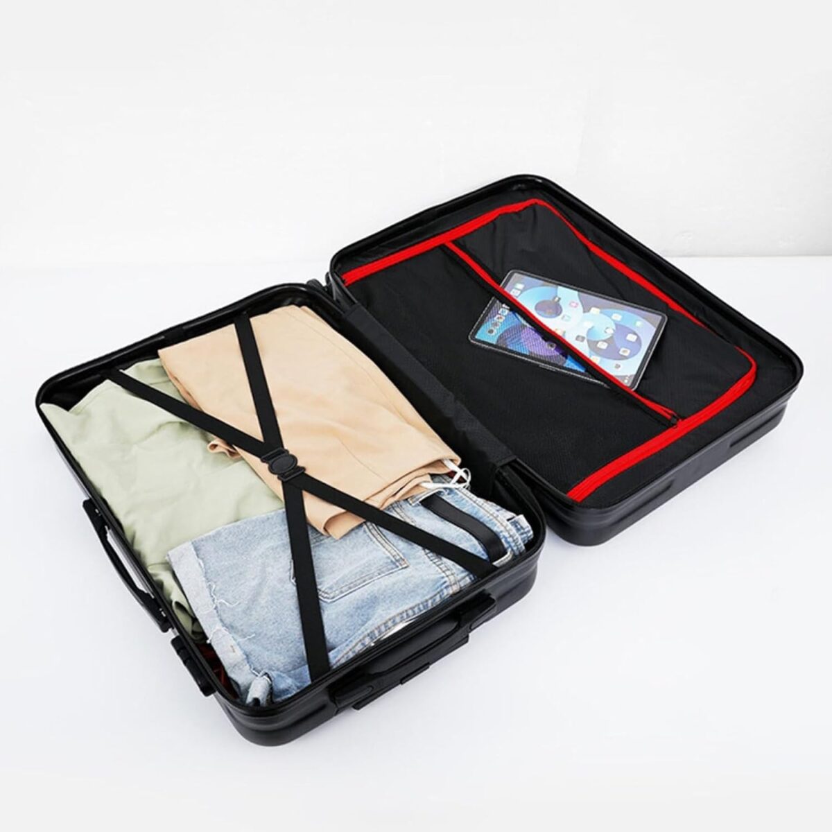 Troler de Calatorie, Embo, 56 x 35 x 22 cm, 4 Roti, Maner Reglabil, din ABS, cu Fermoar, Blocare cu Cod, Impermeabil, Model Astronaut, Roz - imagine 4