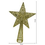 Varf decorativ de brad, Auriu, in forma de Stea, cu model decupat, din Plastic/Metal, 18 cm x 26 cm, Interior/Exterior, Embo - imagine 6