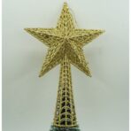 Varf decorativ de brad, Auriu, in forma de Stea, cu model decupat, din Plastic/Metal, 18 cm x 26 cm, Interior/Exterior, Embo - imagine 7