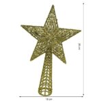 Varf decorativ de brad, Auriu, in forma de Stea, cu model decupat, din Plastic/Metal, 18 cm x 26 cm, Interior/Exterior, Embo - imagine 11