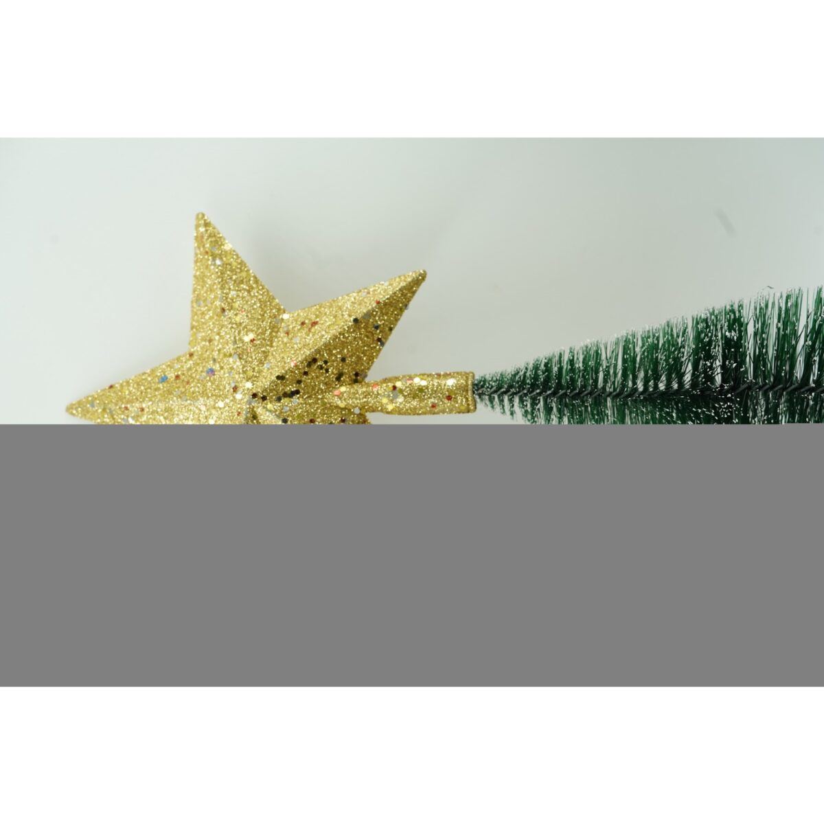 Varf decorativ de brad, Auriu, in forma de Stea, design cu paiete, din Plastic, 18 cm x 20 cm, Interior/Exterior, Embo - imagine 2