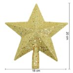 Varf decorativ de brad, Auriu, in forma de Stea, design cu paiete, din Plastic, 18 cm x 20 cm, Interior/Exterior, Embo - imagine 6