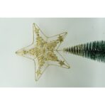 Varf decorativ de brad, Auriu, in forma de Stea, design de braduti, din Plastic/Metal, 24 cm x 27 cm, Interior/Exterior, Embo - imagine 2