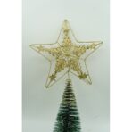 Varf decorativ de brad, Auriu, in forma de Stea, design de braduti, din Plastic/Metal, 24 cm x 27 cm, Interior/Exterior, Embo - imagine 5