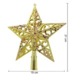 Varf decorativ de brad, Auriu/ Roz, in forma de Stea, design spiralat, din Plastic, 19 cm x 21 cm, Interior/Exterior, Embo - imagine 3