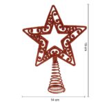 Varf decorativ de brad, Rosu, in forma de Stea, decupata in centru, din Plastic/Metal, 14 cm x 19 cm, Interior/Exterior, Embo - imagine 11