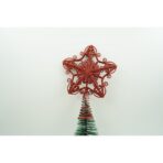 Varf decorativ de brad, Rosu, in forma de Stea, design forjat, din Plastic/Metal, 14.5 cm x 20 cm, Interior/Exterior, Embo - imagine 5