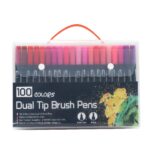 Set 100 Carioci, Embo, pe Baza de Apa, 2 Tipuri de Varf, 1-2 mm, 0.4 mm, Corp Carioca Negru, din Plastic, Multicolor