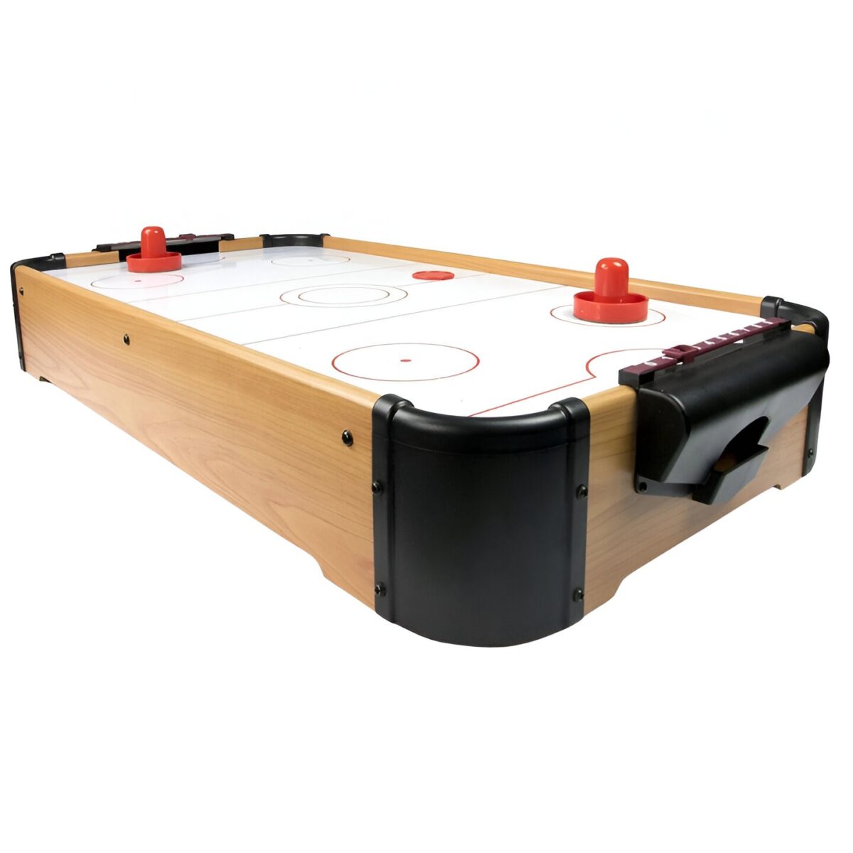 Masa Air Hockey Graffiti fara Picioare, Embo, Lemn, 2 Pucuri, Tabela Scor, 2 Impingatoare, 76x38x9 cm, Maro - imagine 3