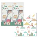 Covoras pentru Copii, Embo, cu 2 Fete, Model Ursulet/Catelusi, din XPE+PE, Impermeabil, Antiderapant, Protectie Termica, +3 Luni, Pliabil, 150 x 200 x 1.5 cm, Multicolor