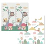 Covoras pentru Copii, Embo, cu 2 Fete, Model Ursulet/Catelusi, din XPE+PE, Impermeabil, Antiderapant, Protectie Termica, +3 Luni, Pliabil, 150 x 200 x 1.5 cm, Multicolor